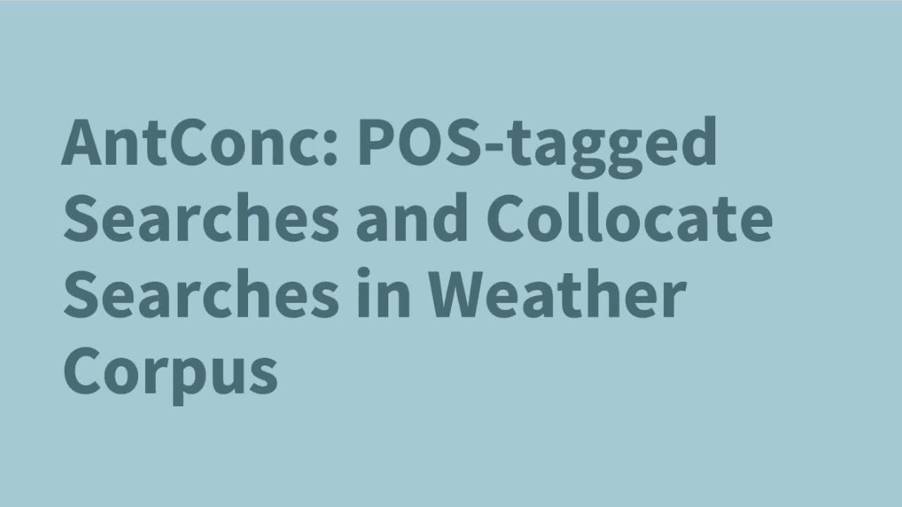 Miniaturansicht - The Weather Corpus - Tags and Collocations