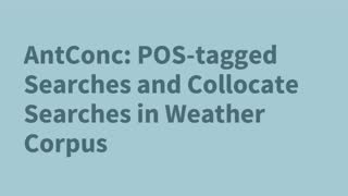Miniaturansicht - The Weather Corpus - Tags and Collocations