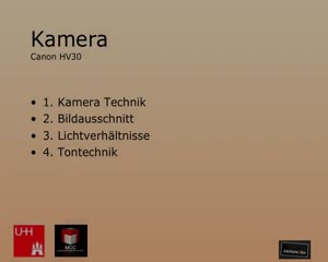 Thumbnail - Kamera- und Toneinführung für das Vorlesungsaufzeichnungssystem Lecture2Go