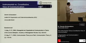 Thumbnail - Dr. Dennis Schoeneborn - The Instrumental Versus Constitutive View of Communication