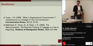 Thumbnail - Dr. Steffen Blaschke - Die kommunikative Konstitution von Organisation(en)
