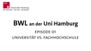 Thumbnail - Hauptteil: Universität vs. Fachhochschule