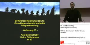 Miniaturansicht - SE1, Vorlesung 13- Mehr zu Sammlungen: Stacks, Queues, Sortieren (26.01.2011)