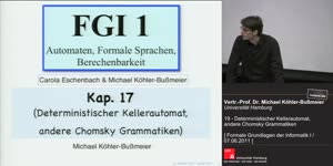 Thumbnail - 19 - Deterministischer Kellerautomat, andere Chomsky Grammatiken