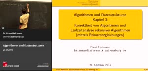 Thumbnail - 2 - Korrektheit von Algorithmen und Laufzeitanalyse rekursiver Algorithmen (mittels Rekurrenzgleichungen)