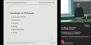 Thumbnail - 24 - Anwendung von VR-Systemen, Computergestützte Animation