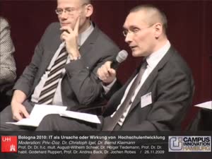 Miniaturansicht - Podiumsdiskussion "Bologna 2010: IT als Ursache oder Wirkung von  Hochschulentwicklung"