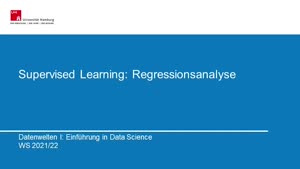 Miniaturansicht - 6. Sitzung: Supervised Learning - Regressionsanalyse