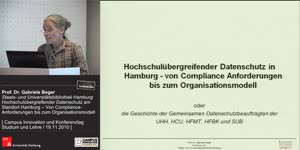 Miniaturansicht - Hochschulübergreifender Datenschutz am Standort Hamburg – Von Compliance- Anforderungen bis zum Organisationsmodell