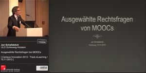 Miniaturansicht - Ausgewählte Rechtsfragen bei MOOCs